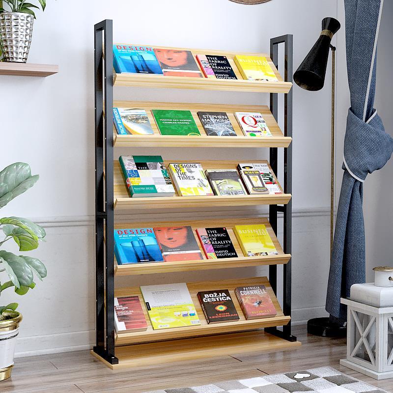 架杂志架落地木质置物收纳架闪电客图书绘本资料架宣传册单页展示架