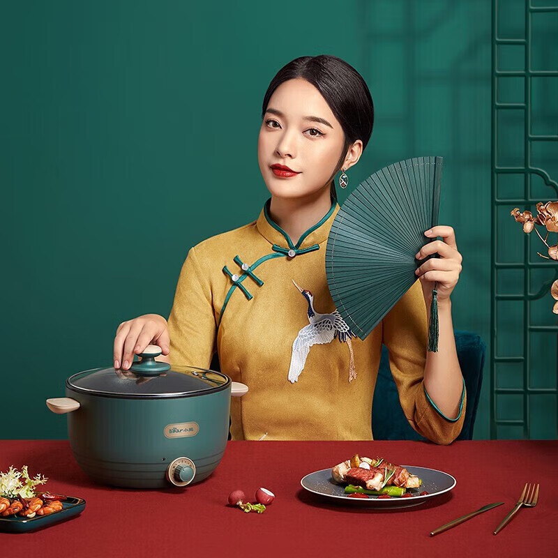 小熊(Bear) DRG-C30H1 电煮锅 宿舍小锅 小电锅 电热锅蒸锅 泡面火锅多功能多用途锅