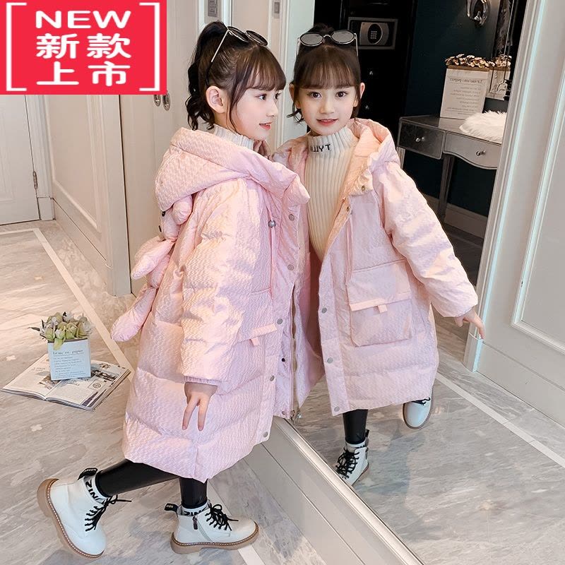 可莉允女童冬装棉服2022新款洋气冬季女孩大童棉袄外套儿童羽绒棉衣长款图片