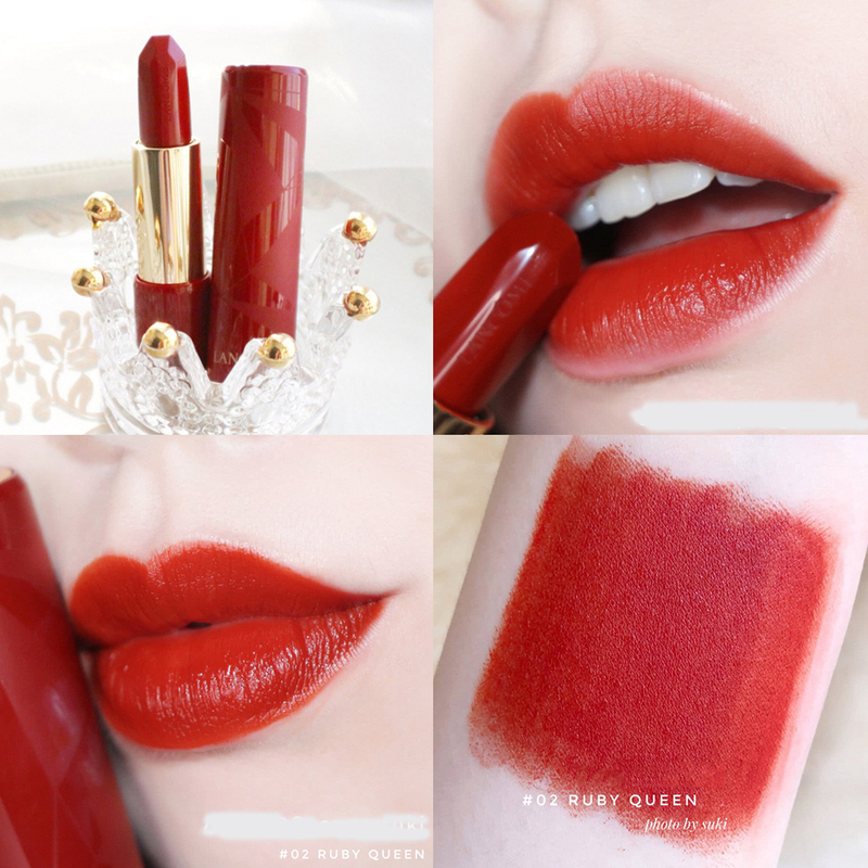 送礼盒兰蔻lancome菁纯丝绒宝石切割雾面滋润口红唇膏宝石口红01bad