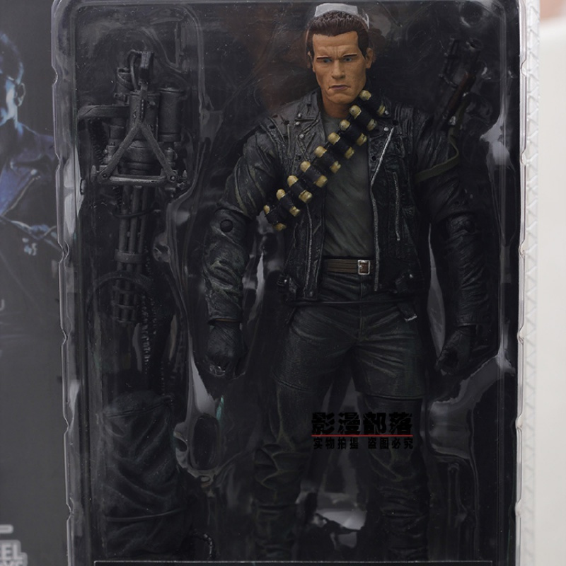 NECA7寸 终结者2 T800施瓦辛格 金属骨架版可动人偶公仔手办模型 重机枪 终结者