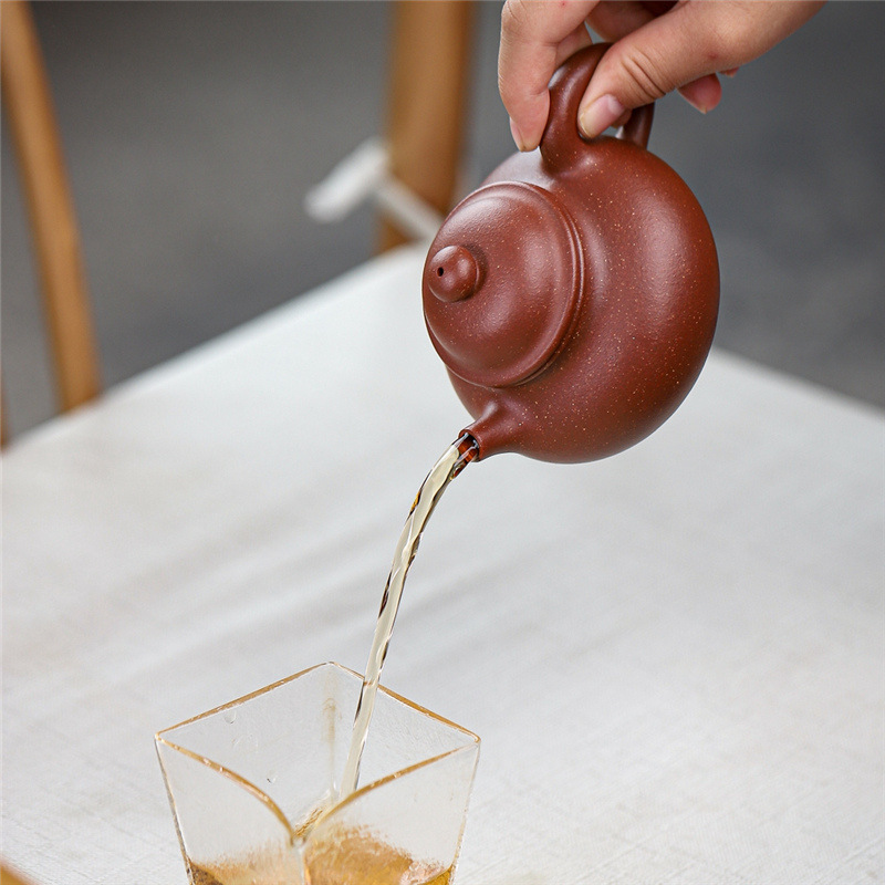 蕙韵 『容天』全手工 宜兴原矿降坡泥紫砂壶 家用功夫茶具泡茶壶 210ml
