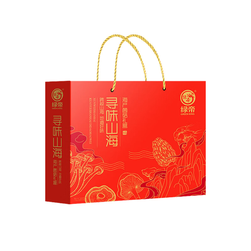 绿帝干货礼盒体型饱满肉质鲜美海产脆嫩清香菌菇寻味山海418g