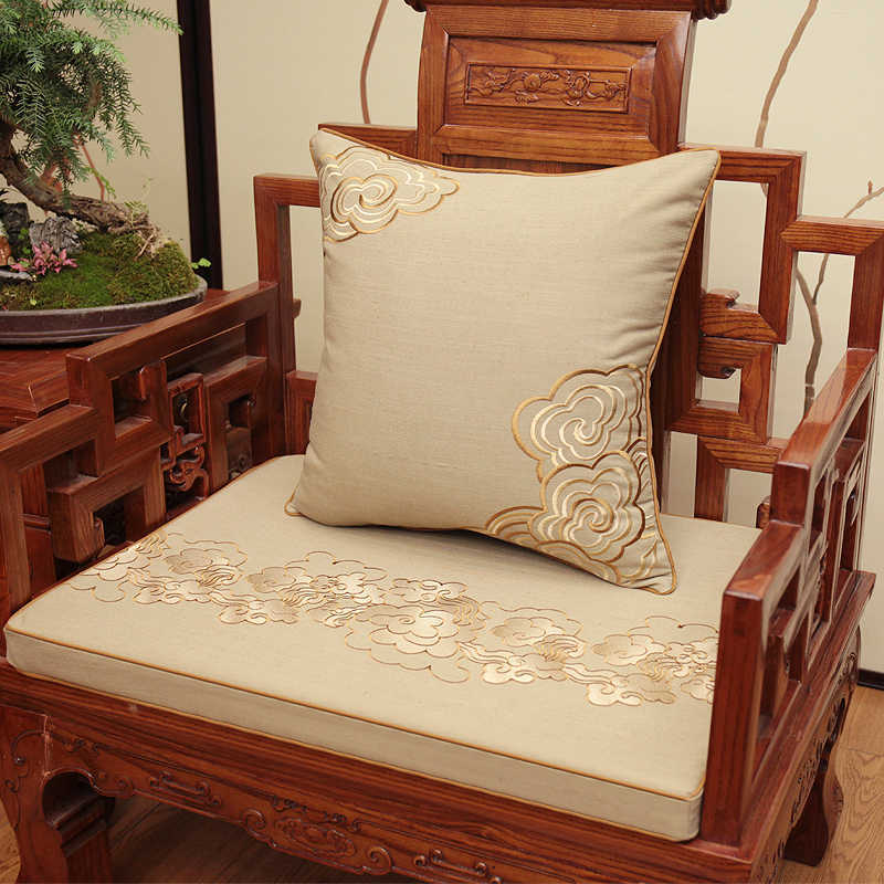 沙坐垫靠背中式棉麻坐垫罗汉床靠垫海绵垫子沙圈椅刺绣订做 参数
