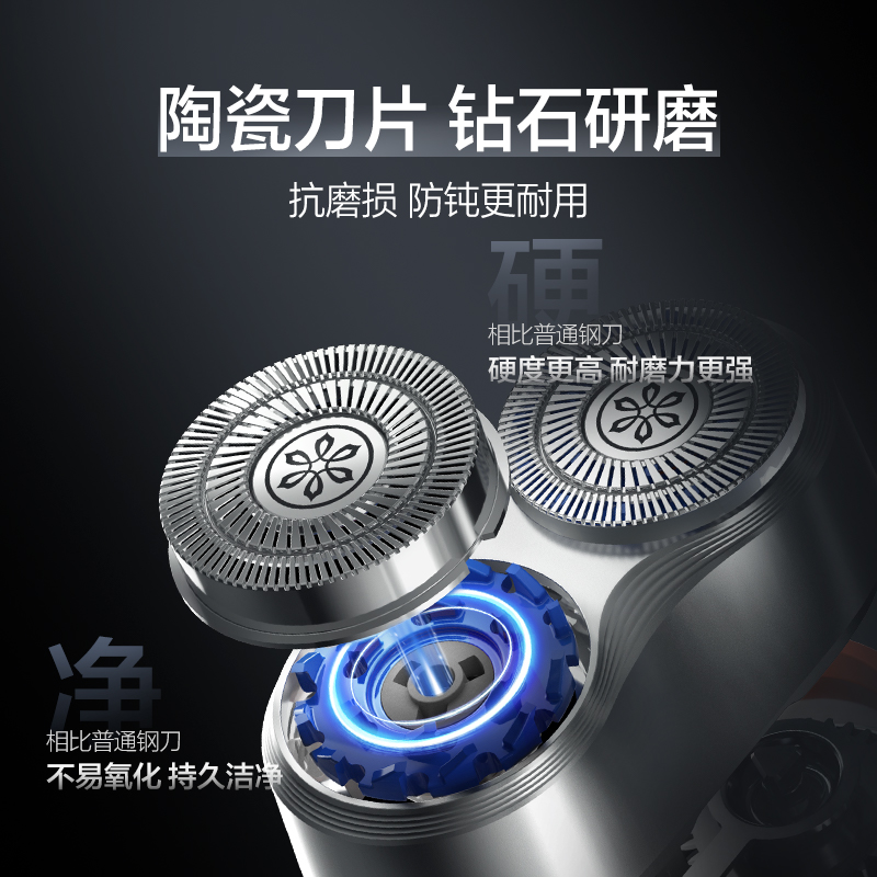 素士便携式素皮电动剃须刀 轻奢机身便携小巧全身水洗干湿双剃刮胡刀 口袋剃须礼盒装SP1高清大图