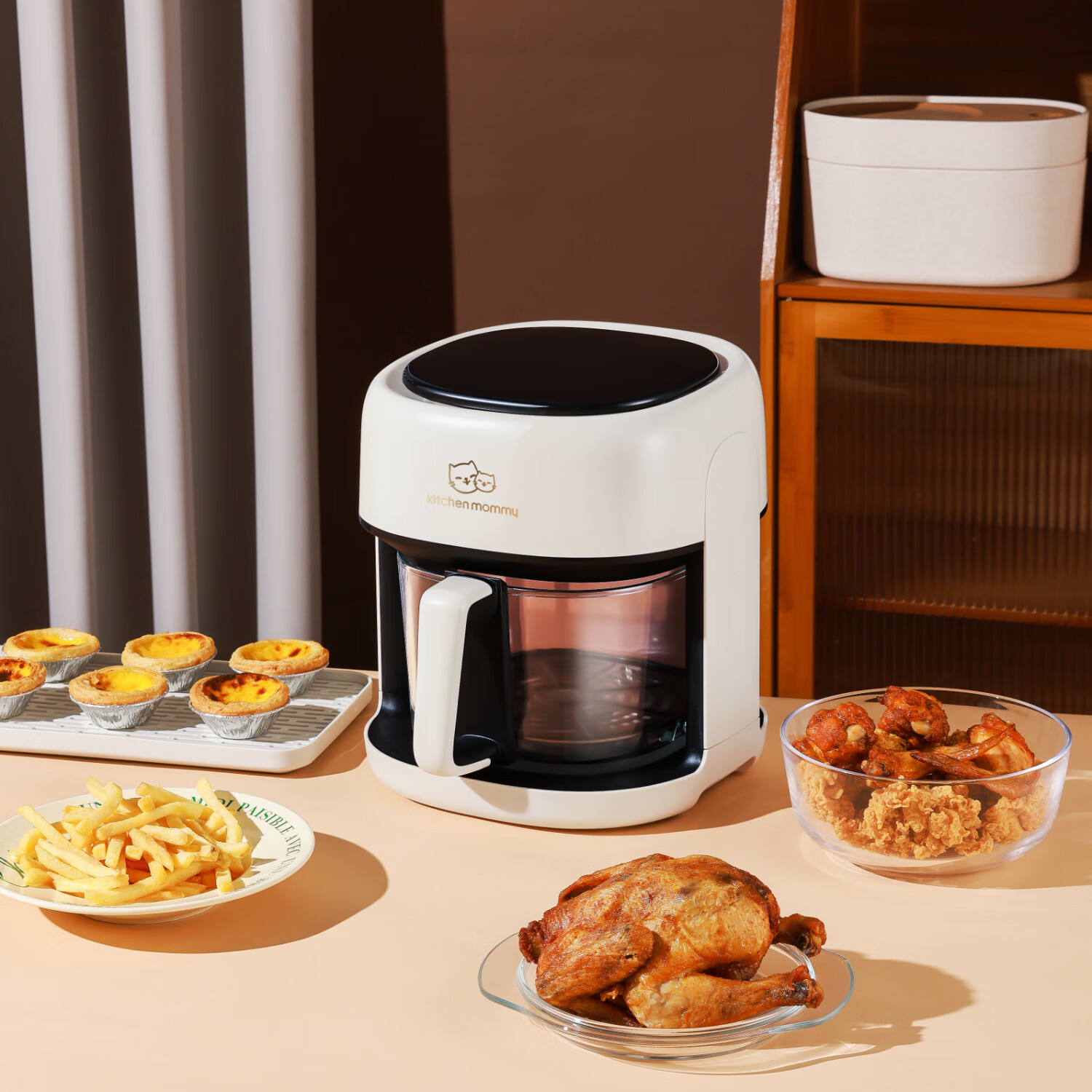 厨创妈咪(kitchen mommy)家用360度可视食物空气炸锅4L KT-KZ-400D