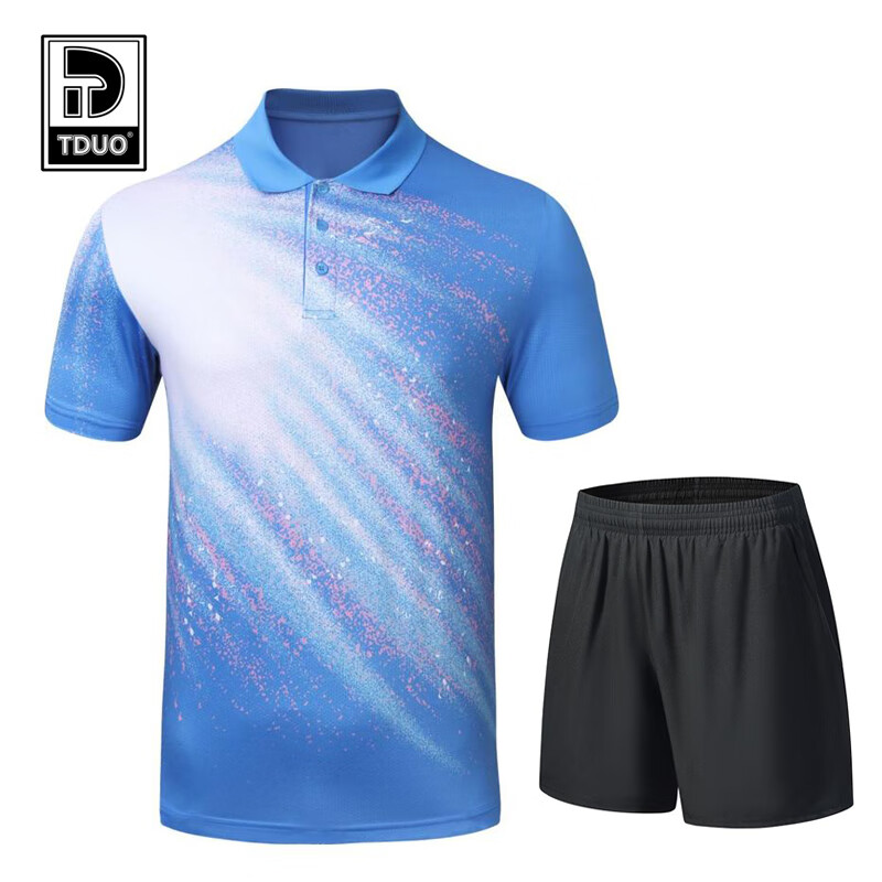 Tduo羽毛球服 S3 套 浅蓝 4XL