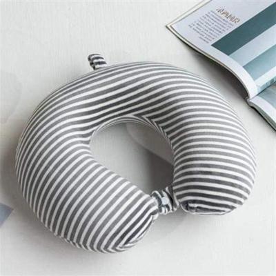 灰色条纹30*30*10 U型枕乳胶枕超柔午睡多功能办公娱乐旅行宽肩枕头慢回弹记忆棉枕
