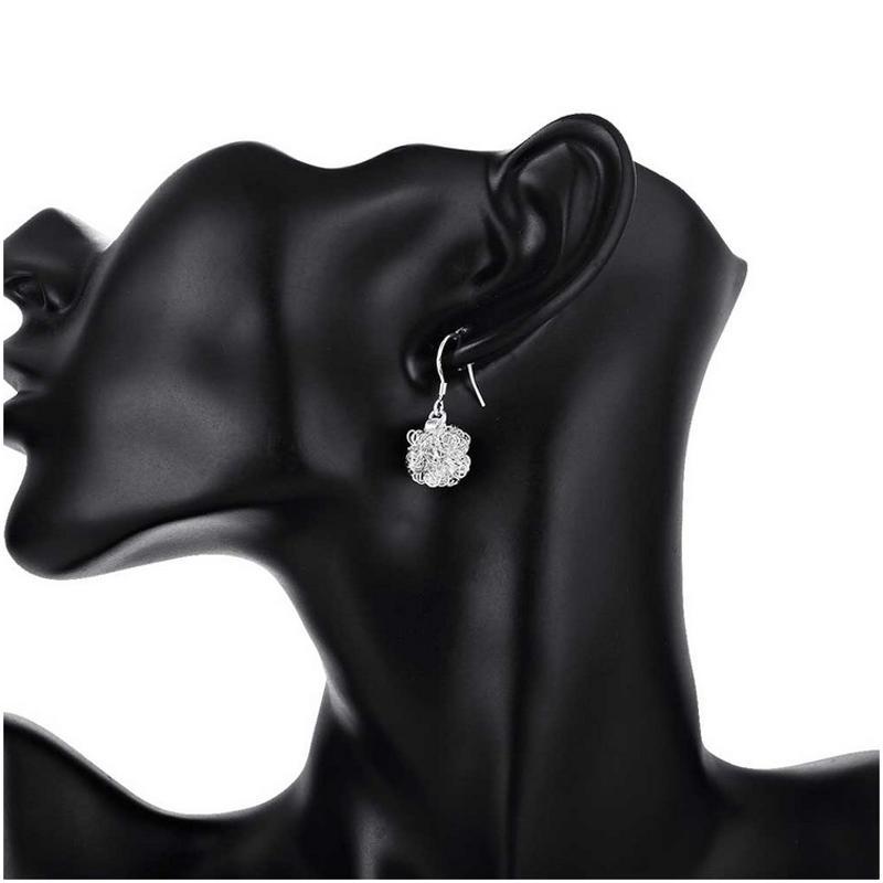 E076Women silver plated earring镀925纯银日韩时尚个性耳环耳饰