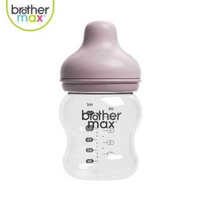 BROTHER MAX超宽口径玻璃奶瓶新生婴儿防胀气正品宝宝防呛奶瓶