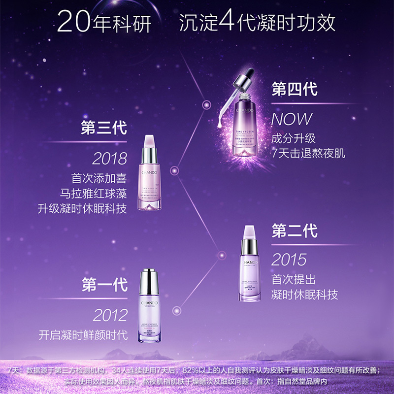 自然堂面部精华凝时鲜颜精华液35ml提拉紧致抗皱修护熬夜淡化细纹干纹提亮女