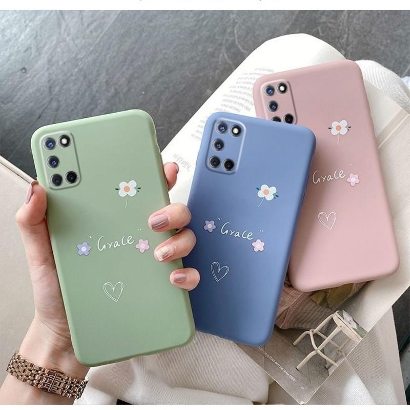 手机壳男女pdam10硅胶套a92s超薄a72防摔小清新软萌潮爱心小花薰衣紫