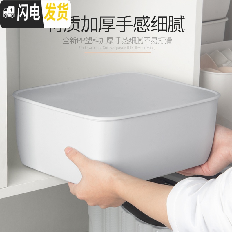 三维工匠内衣分格收纳盒放内裤袜子塑料整理格抽屉式家用女宿舍有盖整理箱高清大图