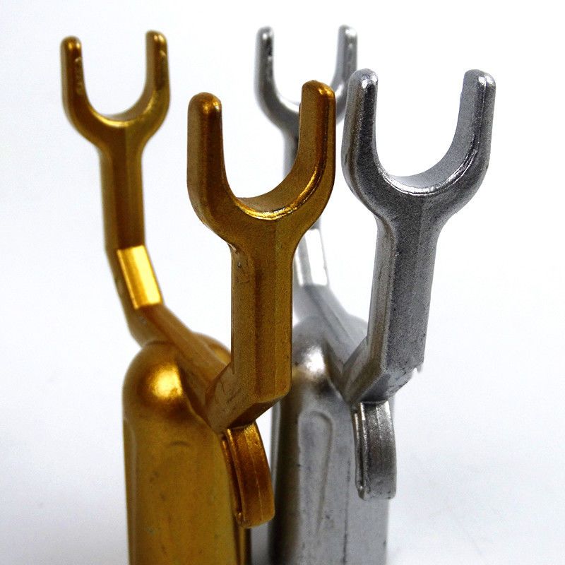 铝合金晾衣叉头伸缩撑衣杆配件头衣叉收衣杆挑衣杆衣服叉头银色款铝