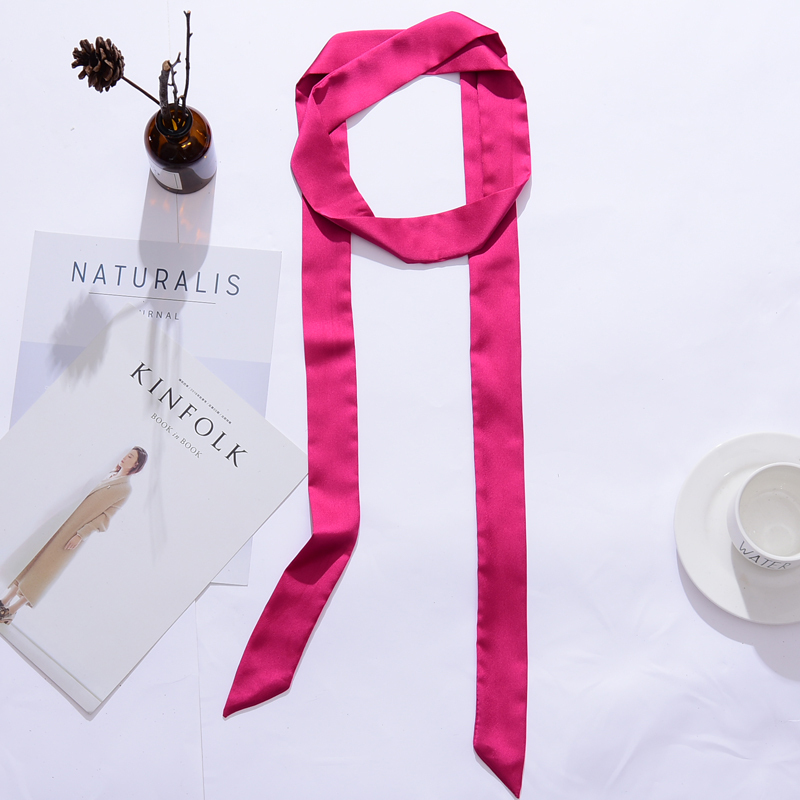 黑色装饰丝巾细窄长条裤子连衣裙腰带长丝带飘带布条小领巾女