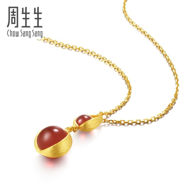 周生生(CHOW SANG SANG)足金珠宝首饰品g*系列黄金玛瑙吊坠女款不含项链86127P定价