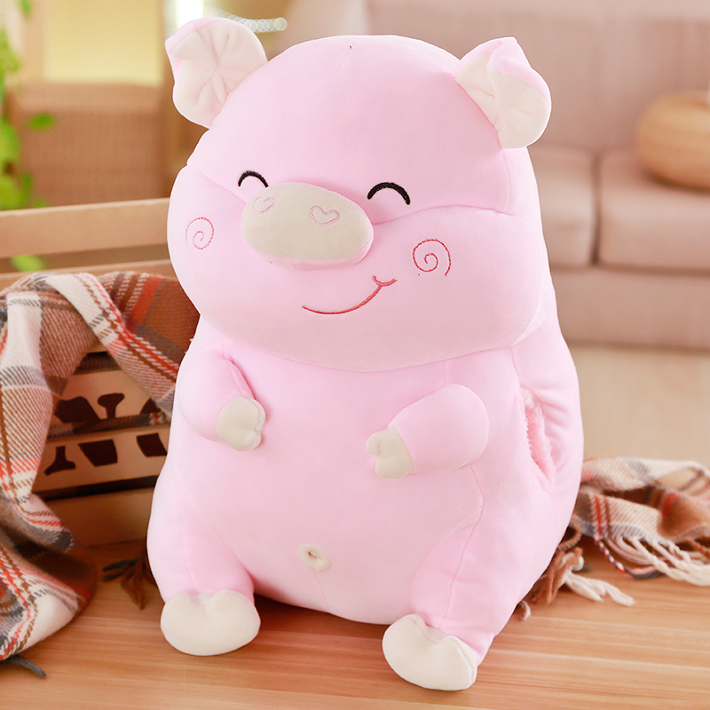鸱吻福猪抱枕猪猪抱枕毛绒玩具男孩女孩玩具生肖生日礼物60cm 粉色 普通款