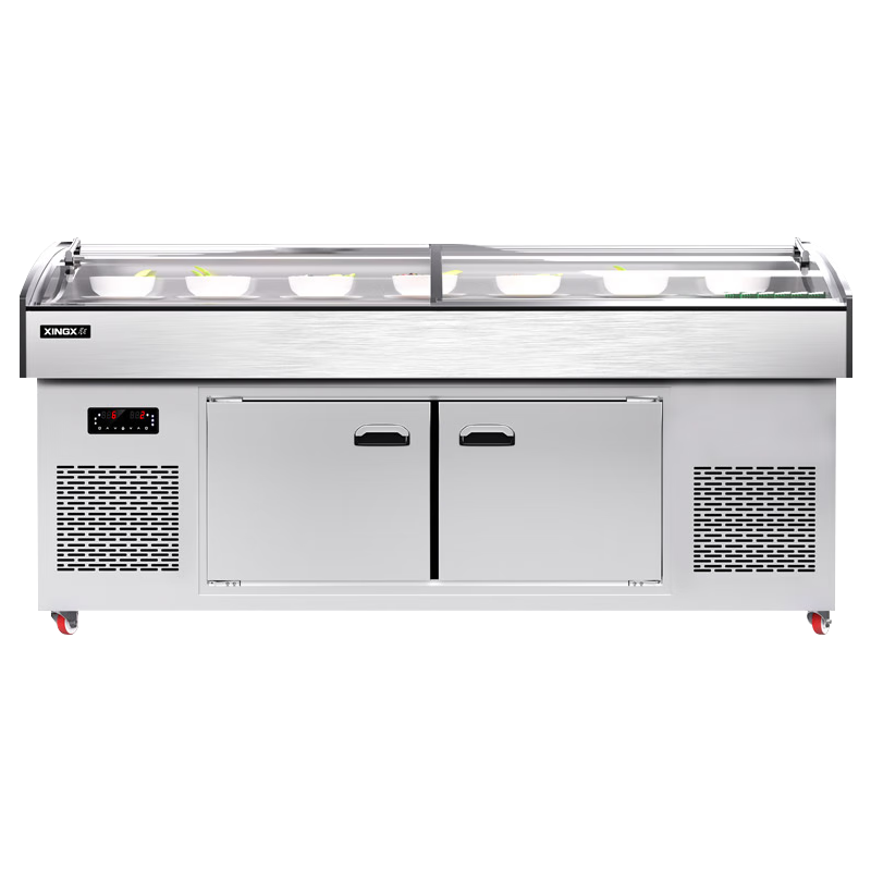 星星(XINGX)BSCD-2000P-3T冰柜2米三阶梯冰鲜台商用冷藏展示柜点菜柜冷藏保鲜冷冻大容量 双温三阶
