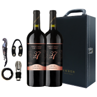 【官方旗舰店】长城北纬37精选级赤霞珠干红葡萄酒750ml*2瓶 送双支皮盒 中粮直营红酒