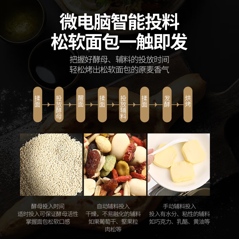 松下面包机家用全自动智能揉面多功能和面机馒头发酵机果料自动投放P1000