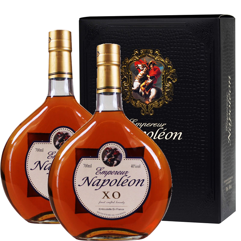法国拿破仑xo 进口洋酒 40度白兰地700ml*2樽礼盒装