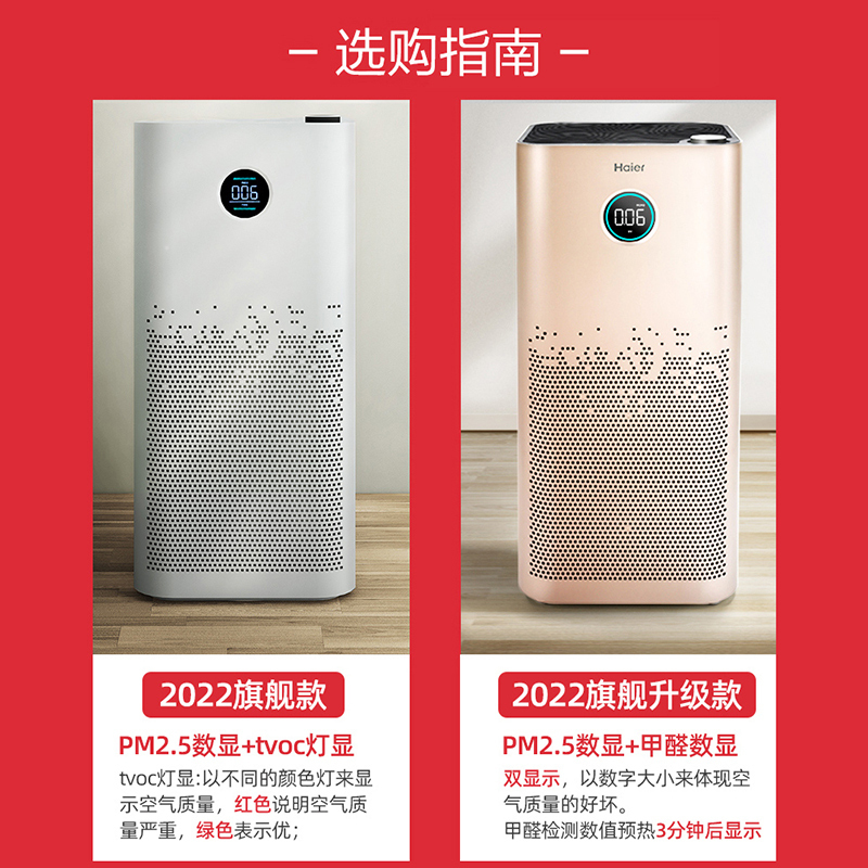 海尔空气净化器家用去除甲醛负离子除烟室内甲醛分解UV除菌KJ650F