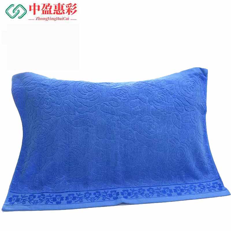 中盈惠彩 全棉经典老式提花蓝色枕巾 ZJ-03 52*78cm 条高清大图