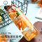 可爱玻璃杯ins风大容量透明水杯子女便携少女花茶杯创意个性潮流 封后 小号-活力橙(带杯套+布套)
