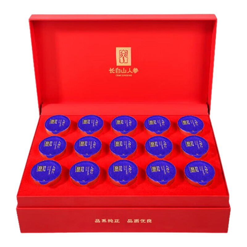 长白山人参人参片参味浓郁片片细致薄片均匀1.6小罐装礼盒90g