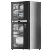 [政府补贴]美的家用立式消毒柜碗柜商用77L免安装碗筷下层高温灭菌上层烘干独立控制80R05 立式高温消毒碗柜