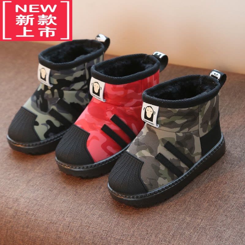 可莉允儿童棉鞋女童2022新款短靴冬季宝宝加绒男童防水冬天鞋靴子图片