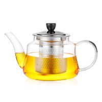 紫丁香食品级无铅加厚耐高温高硼硅玻璃茶壶700ML乐怡壶S814