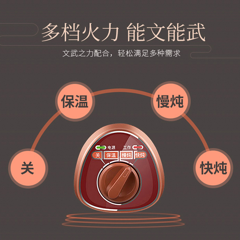电炖锅砂锅慢炖盅熬煮粥煲汤家用养生陶瓷大容量|紫色