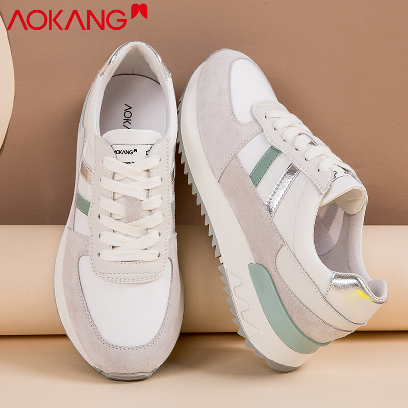 奥康女鞋华夫阿甘鞋女舒适女鞋运动鞋女跑步鞋轻便休闲鞋