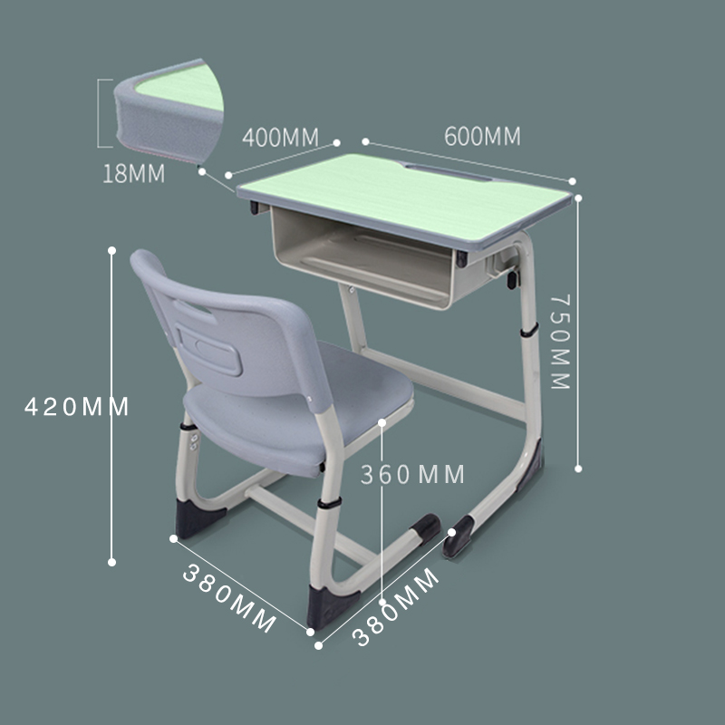 慧采云 课桌椅学习桌清新家用课桌椅套装组合辅导班培训班课桌椅高清大图