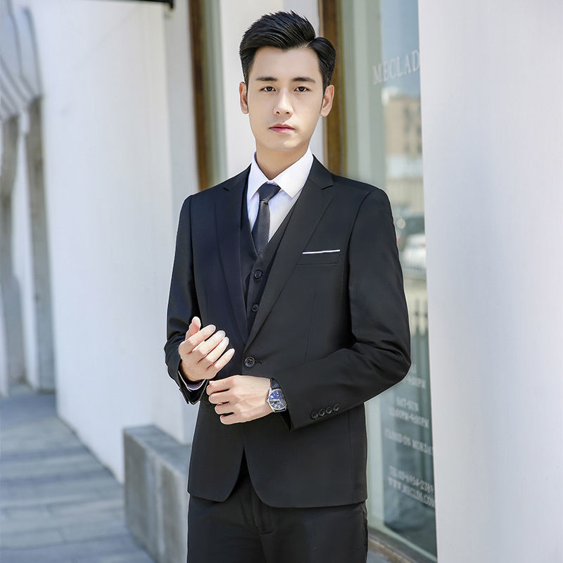 西装套装男士青年学生韩版西服外套上衣休闲商务修身伴郎礼服正装