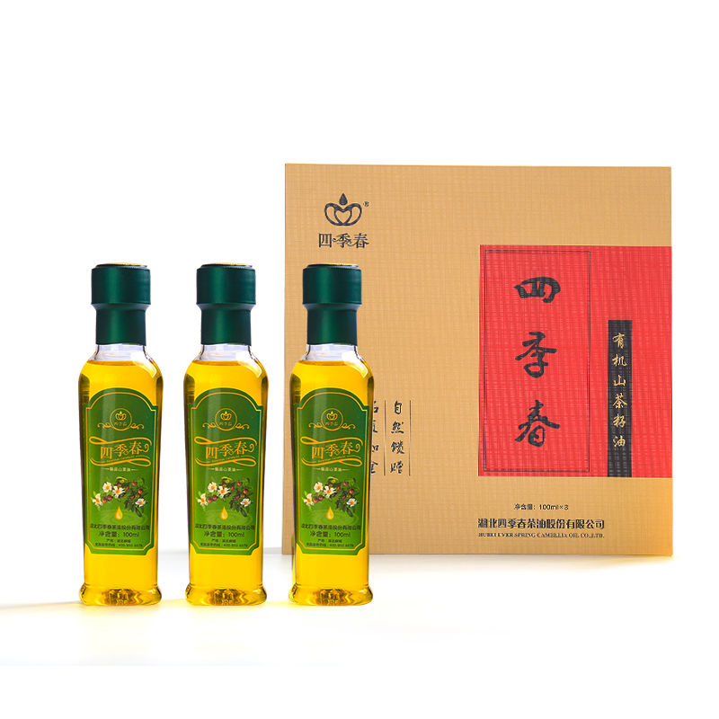 四季春 极品山茶油菜籽油盒装 100ml*3瓶 麻城特产