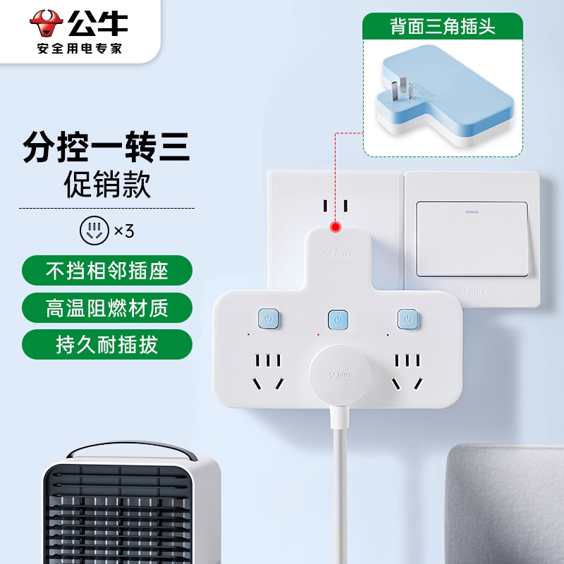 公牛97333 三插分控98033（无线款）
