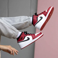NIKE耐克Air Jordan1 mid AJ1篮球鞋男鞋黑红脚趾禁穿芝加哥UNION小闪电芝加哥554724-069