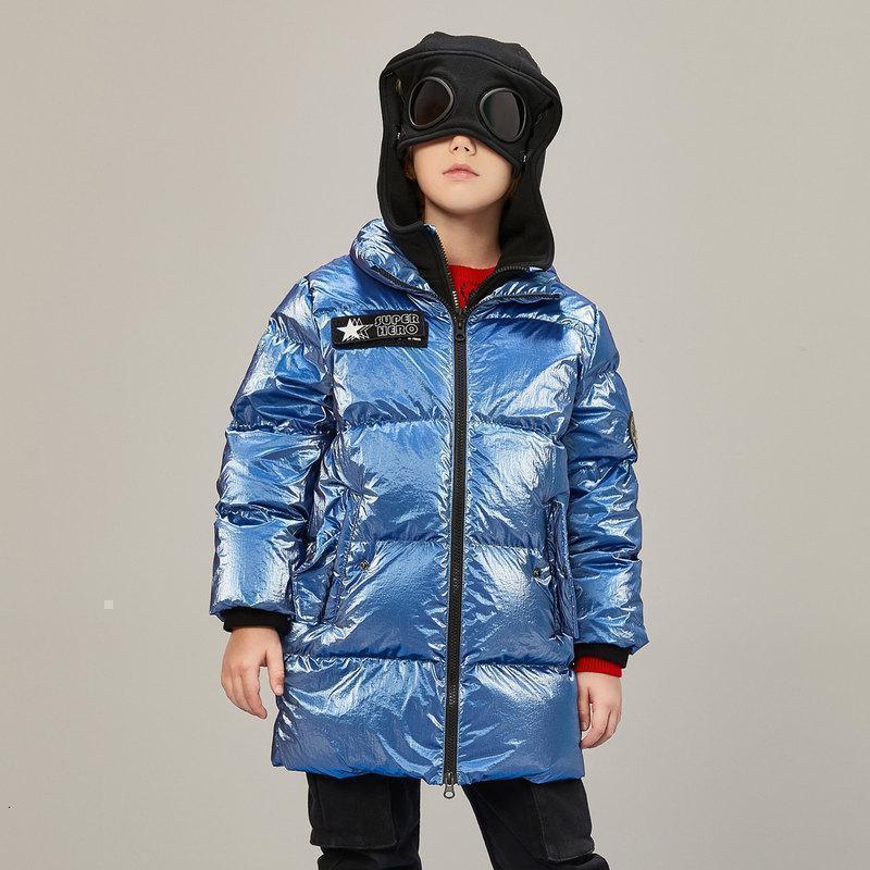 moomoo童装男童羽绒服2020冬装新款儿童双襟带风镜羽绒外套潮酷 细瓷蓝 110/56