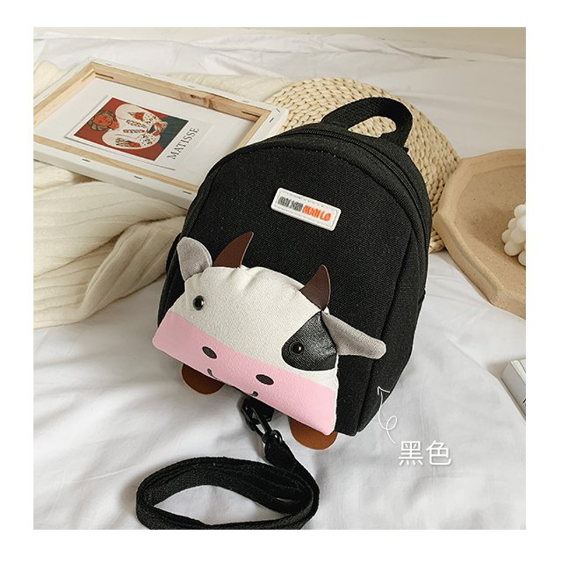 可爱卡通幼儿园书包儿童防走失小背包男女宝宝136岁可爱双肩包黑色