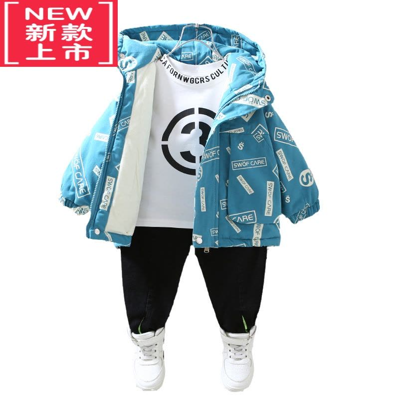 可莉允男童棉衣加厚秋冬装2022新款婴儿童加绒夹棉外套宝宝冬季洋气棉袄棉服图片