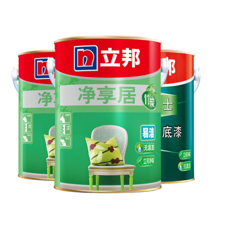 立邦 净享居竹炭易洁套装内墙乳胶漆墙面漆白漆油漆涂料套装15L