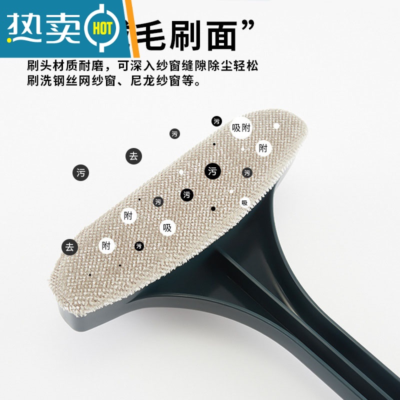 敬平纱窗清洗器日用擦玻璃清洁工具免拆洗家用刮水器除尘双面刷scqx 黄色拼藏青色擦玻璃器高清大图