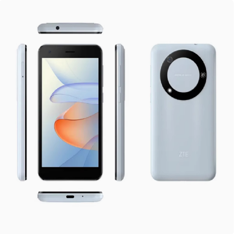 中兴(ZTE) 畅行60 4+128G 天蓝色 5G 紫光展锐T7520八核纯净安全系统高刷LCD屏 FM大字体 5英寸单卡