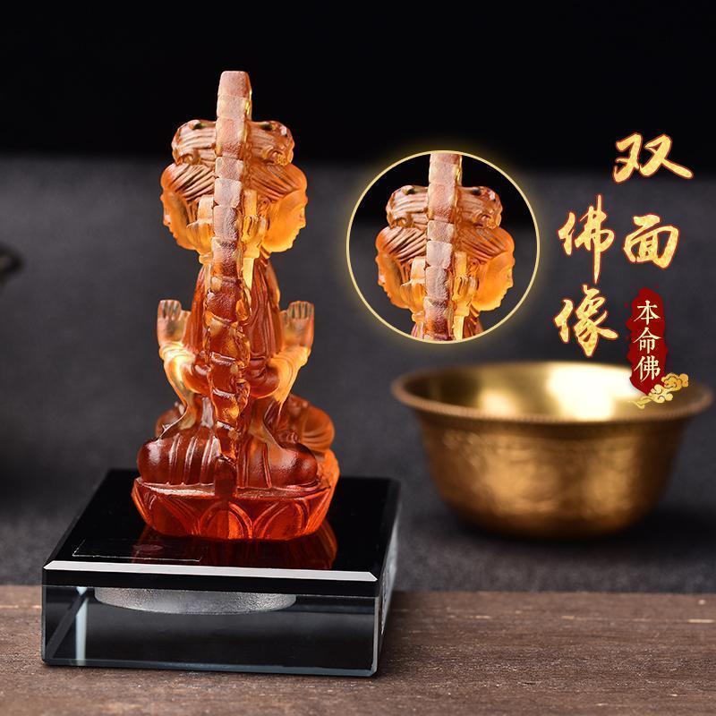 属兔人文殊菩萨车座琉璃文殊菩萨佛像汽车内摆件_495_208_678