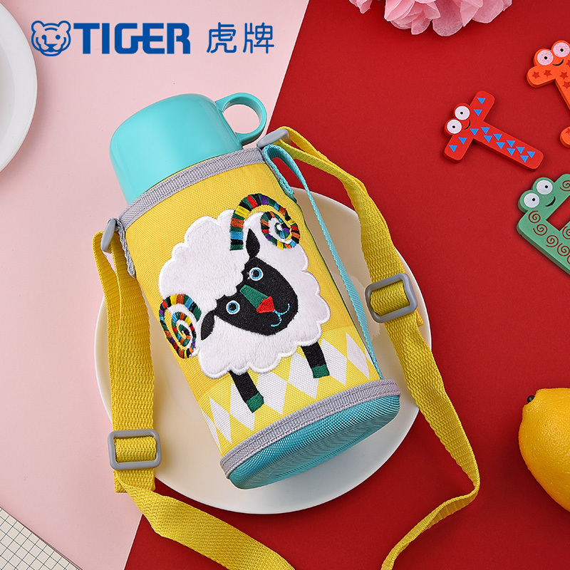 虎牌(tiger)304不锈钢真空儿童保温杯 MBR-S06G-Y保温保冷杯吸管杯一款两用水杯小绵羊款高清大图