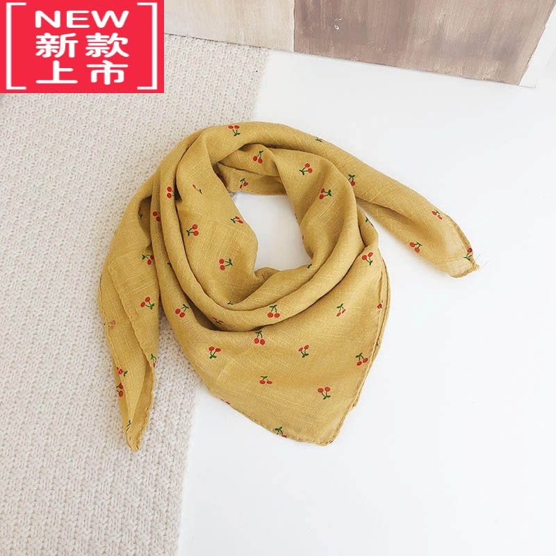 可莉允婴儿外出防风纱巾宝宝盖头儿童棉麻围巾围脖女童方巾薄款沙巾挡风毛巾图片