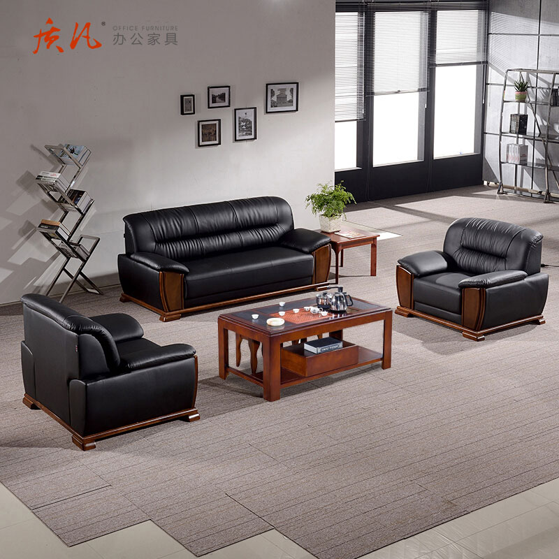 质凡现代简约西皮沙发简约接待沙发 西皮单人位高清大图