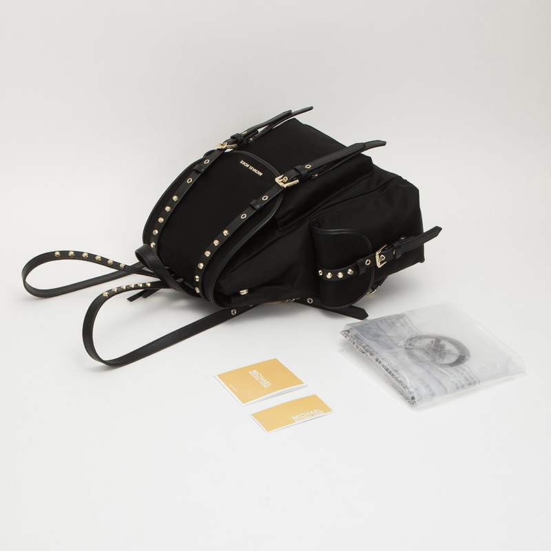 Michael Kors/迈克 科尔斯女士LEILA系列尼龙双肩背包30S9LI1B1C黑色001高端女士双肩包 